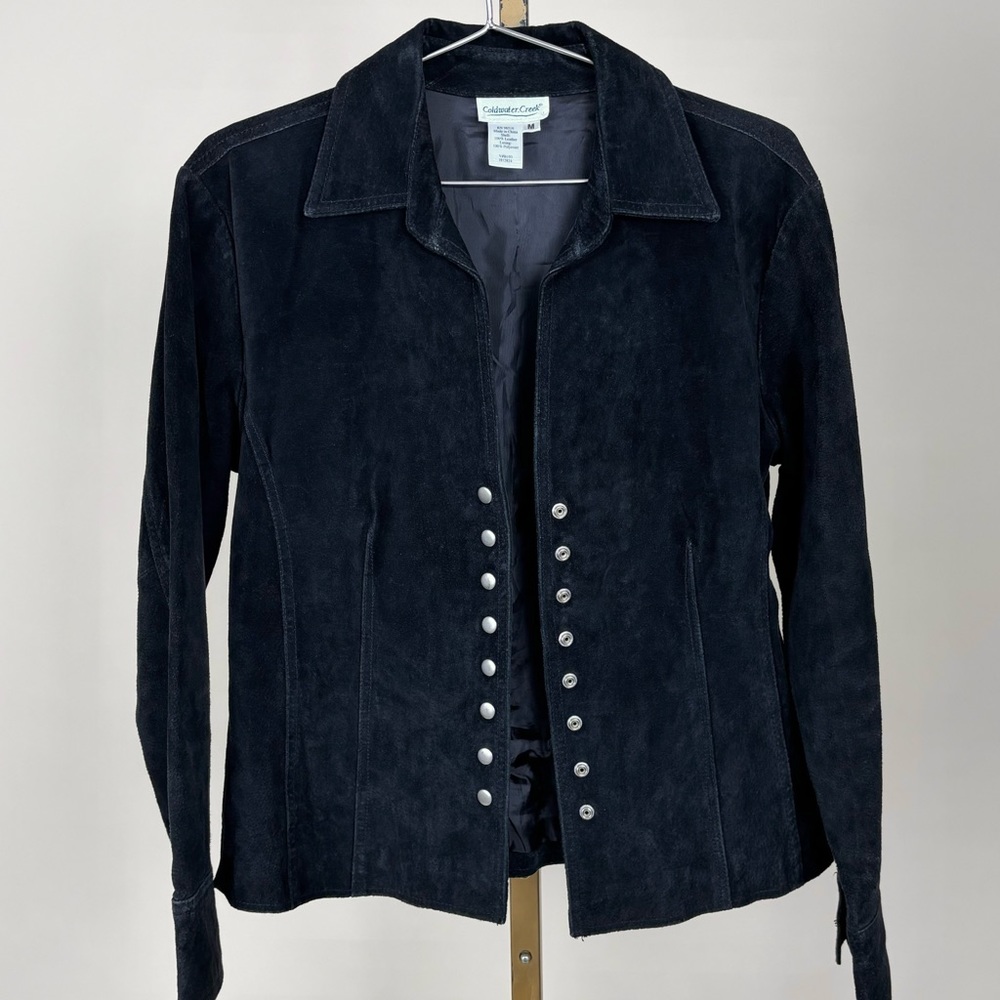 Black suede leather jacket